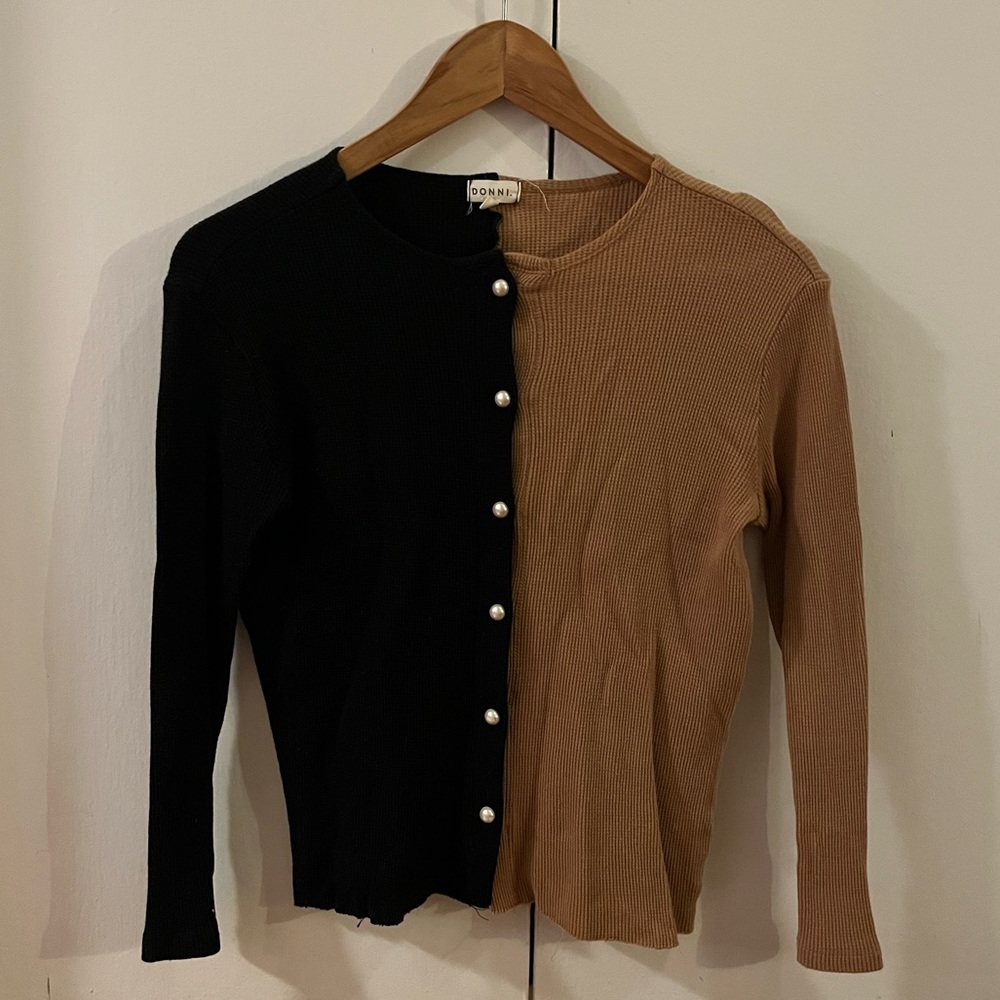 duo color cardigan